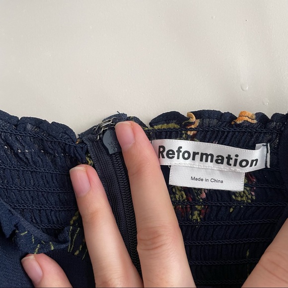 NWOT Reformation Christine Mini Dress in Mademoiselle 6 - Picture 6 of 7